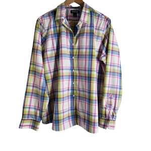 Lands' End Colorful Plaid Women's Button Down Shirt